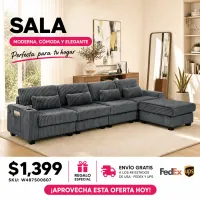 Sala Seccional Tipo L Gris 48 – Image 1