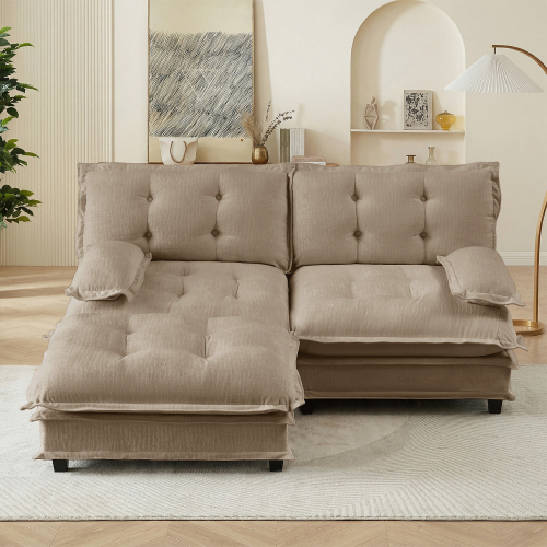 Sala Seccional Tipo L Beige 48 – Image 3
