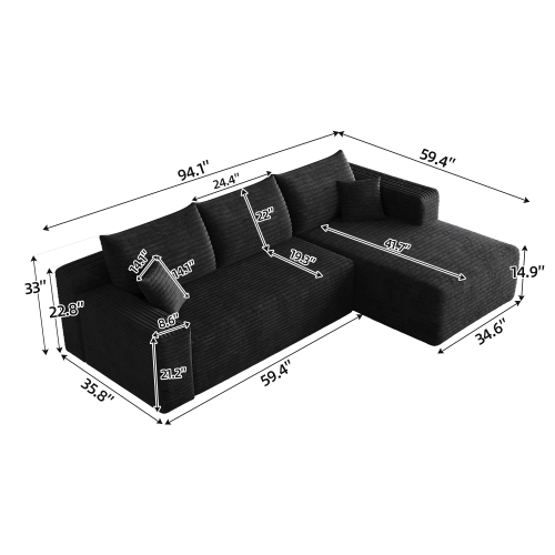 Sala Seccional Tipo L Negro 48 – Image 5