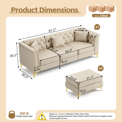 Sala Seccional Modular Beige 48 – Image 7