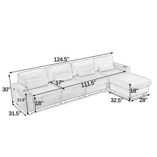 Sofa Seccional Tipo L Negro 48 – Image 7