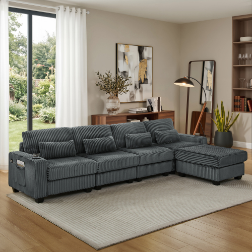 Sofa Seccional Tipo L Negro 48 – Image 3