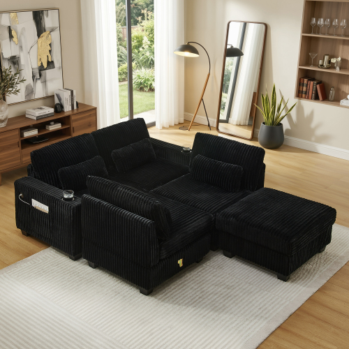 Sofa Seccional Tipo L Negro 48 – Image 11