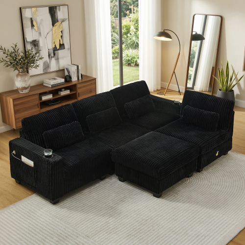 Sofa Seccional Tipo L Negro 48 – Image 10
