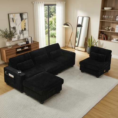 Sofa Seccional Tipo L Negro 48 – Image 9