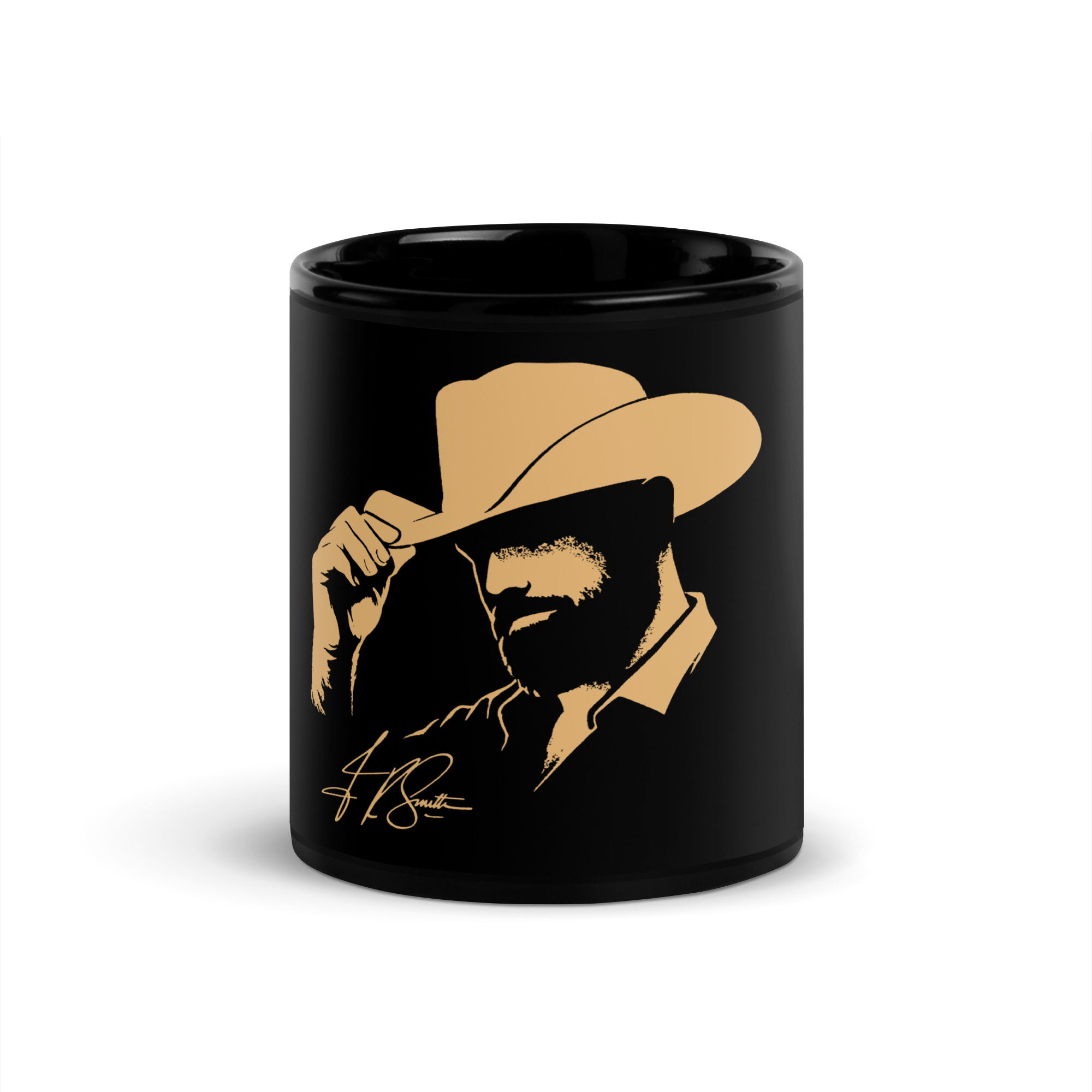 Cowboy Silhouette Black Glossy Mug – Image 4