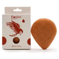 Konjac Spons Druppel – Natuurlijke Gezichts- & Lichaamsverzorging – Rode Klei