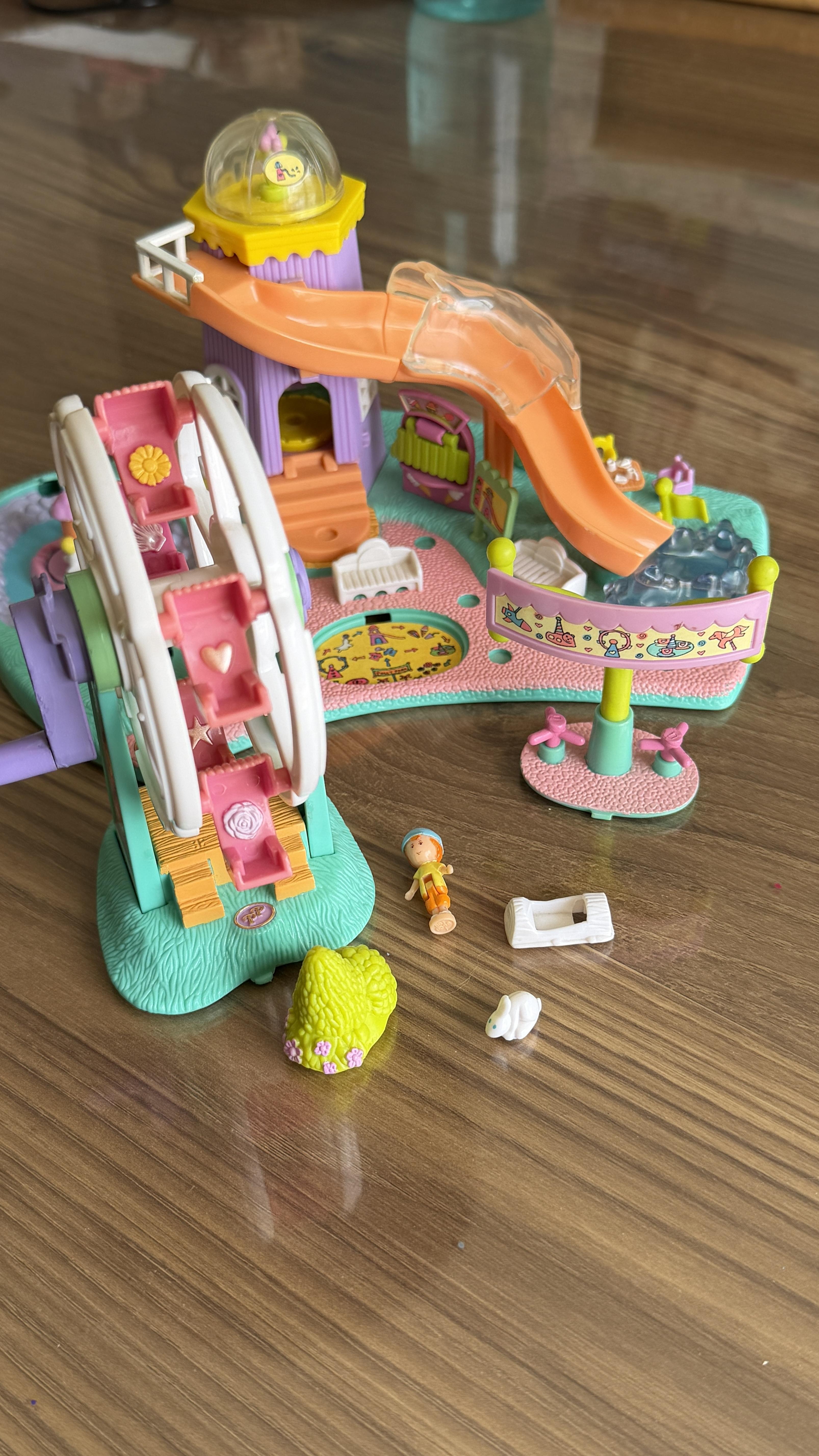1996 Vintage Polly Pocket Fun Fair Bundle — Ferris Wheel, Carousel, Rocket Ride & Spinner (4 Rides) – Image 5