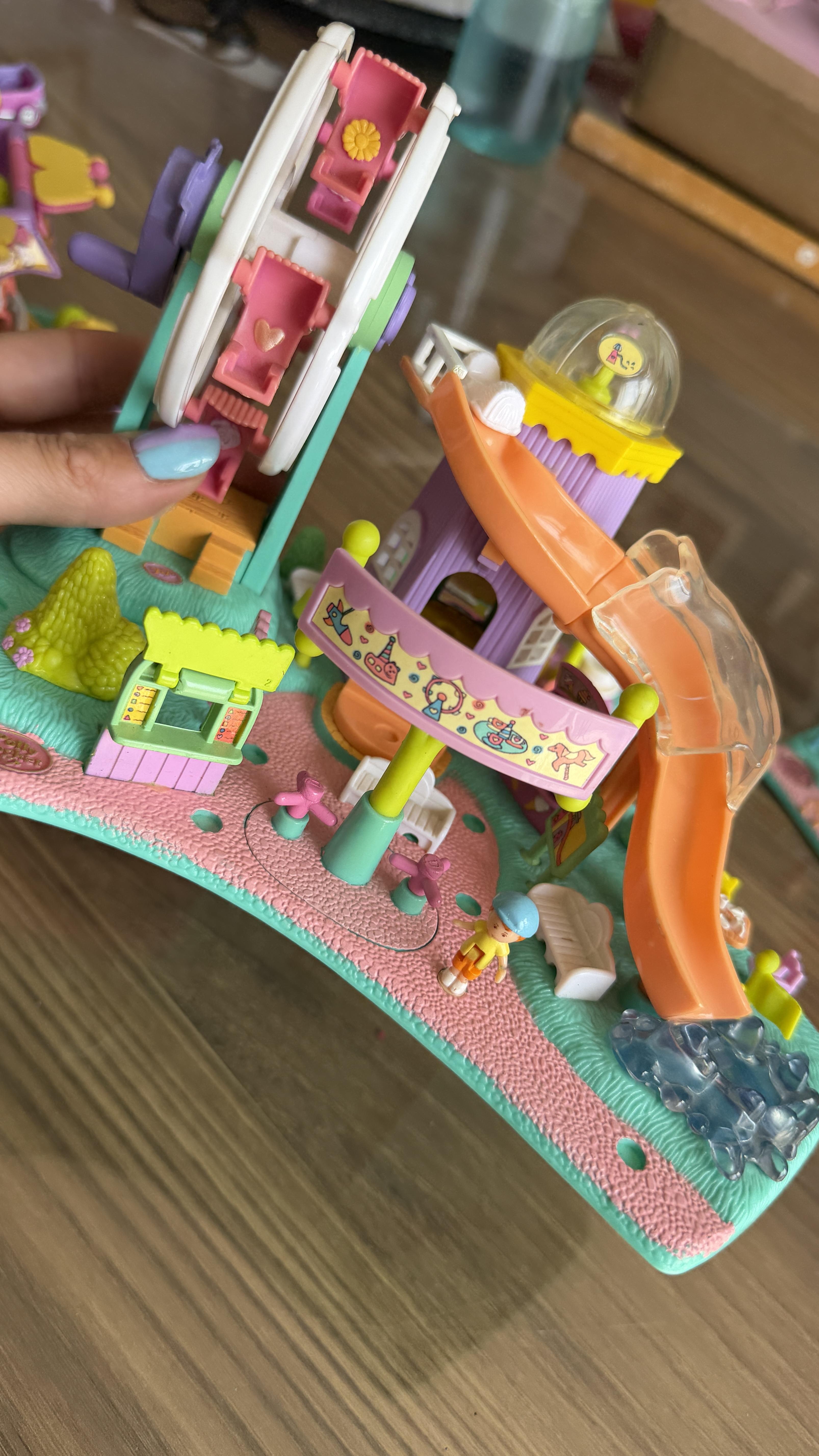 1996 Vintage Polly Pocket Fun Fair Bundle — Ferris Wheel, Carousel, Rocket Ride & Spinner (4 Rides) – Image 3