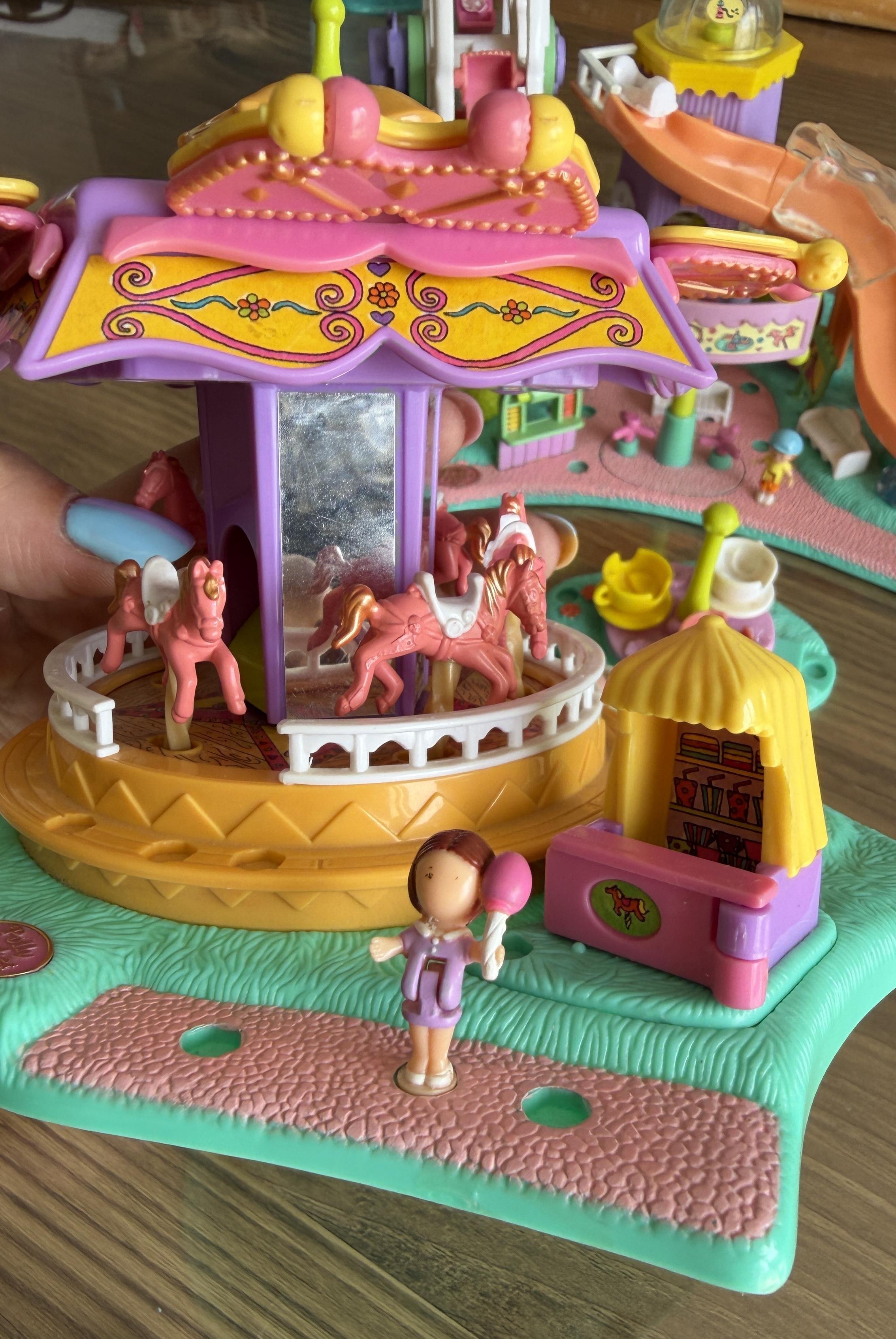 1996 Vintage Polly Pocket Fun Fair Bundle — Ferris Wheel, Carousel, Rocket Ride & Spinner (4 Rides) – Image 8