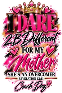 Dare2B Different Cancer Awareness Collection – S, Black, V-Neck, I Dare 2B Different for My Mother