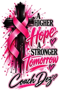 Dare2B Different Cancer Awareness Collection – M, White, V-Neck, A Higher Hope, A Stronger Tomorrow