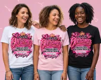 Dare2B Different Cancer Awareness Collection – S, White, Crew Neck, I Am an Overcomer