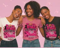 Dare2B Different Cancer Awareness Collection – S, Black, V-Neck, I Dare 2B Different for Those Still Fighting
