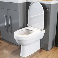 1100mm Left Hand High Matt Grey Vanity Unit & Back to Wall Toilet Unit with D-Shape Toilet & Basin – Image 4