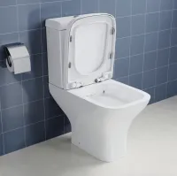 SQUARE Modern Rimless Short Projection Toilet + Soft Closing Seat – Image 2