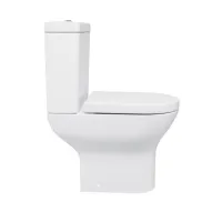 ROUND Modern Rimless Close Coupled Toilet + Soft Closing Seat – Image 3