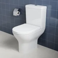 ROUND Modern Rimless Close Coupled Toilet + Soft Closing Seat – Image 5