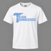 White Soft Style Tee – Blue Logo w/Blue Outline, YS