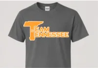 Grey Soft Style Tee – Orange w/White Outline, 2XL