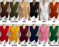 elegant blouse with gold buckle one size – Image 1
