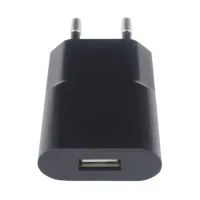 Sort USB-vægoplader til mobiltelefon og smartphone – Image 1