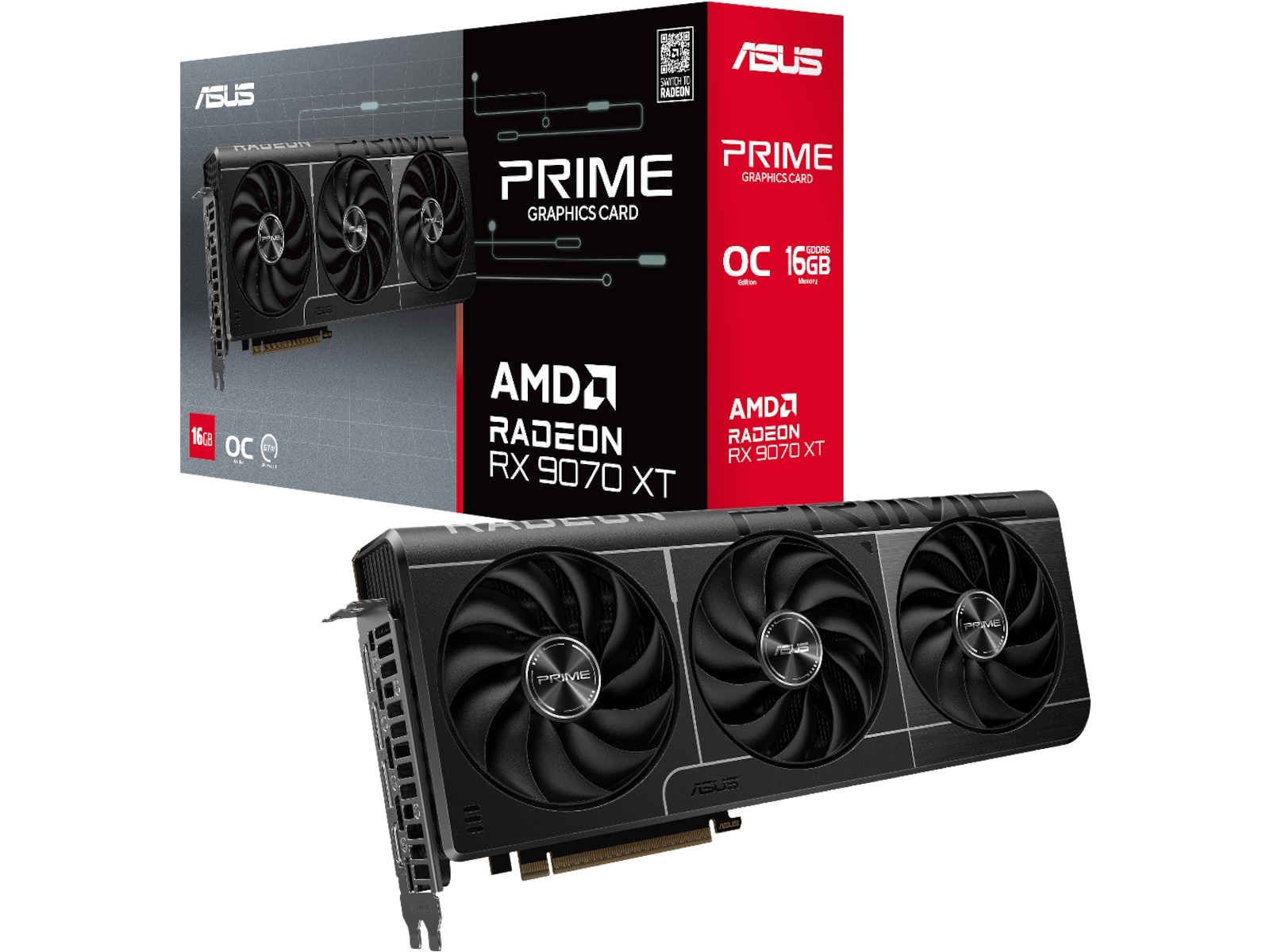 ASUS Prime AMD Radeon RX 9070 XT OC Skjermkort, PCI Express 5.0, 16GB GDDR6 – Image 1