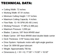 Skid Steer Brush Cutter. 72" wide. Universal Mount.  – Image 4