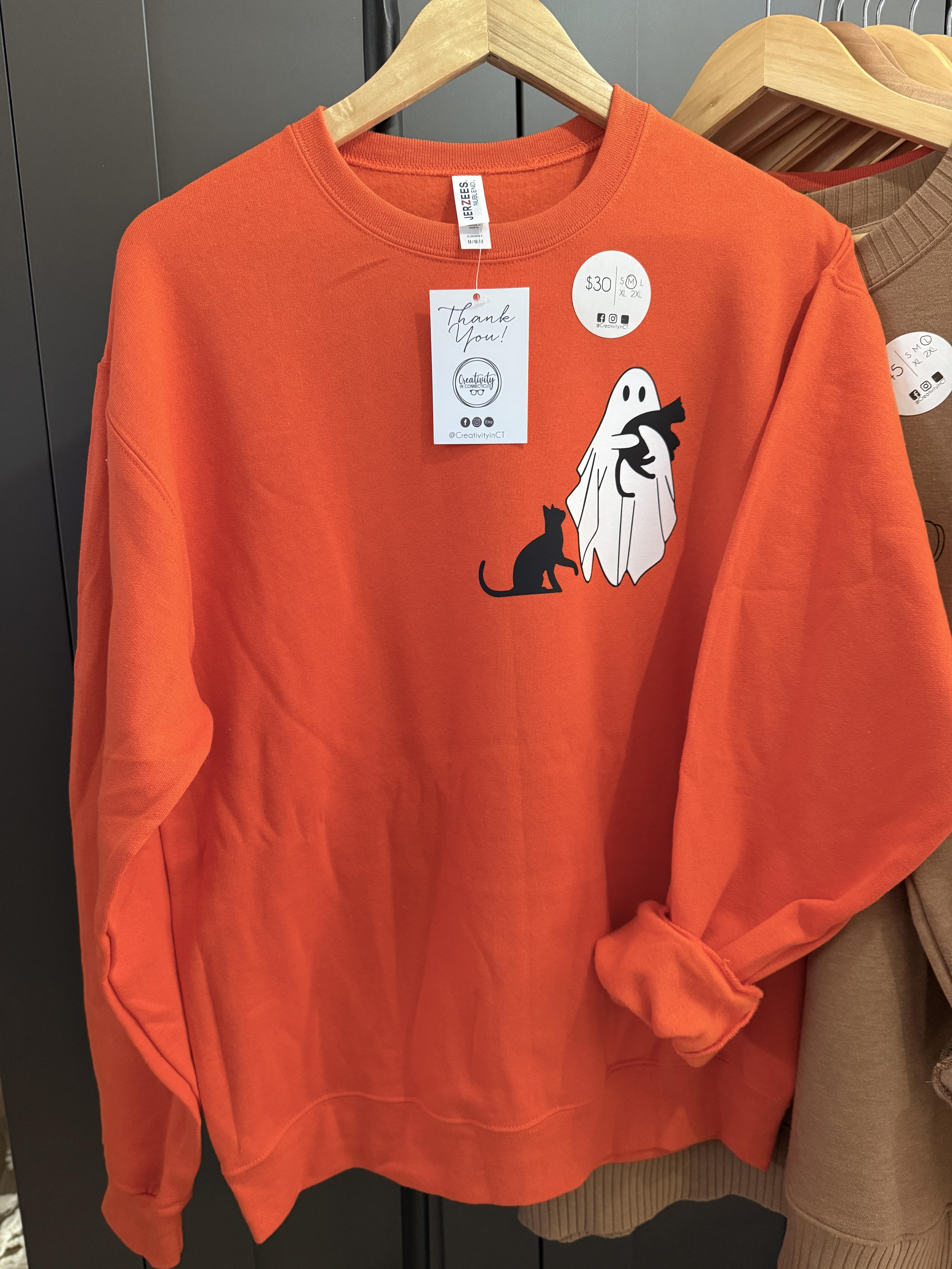 *Pre-Order* Ghost Cats Halloween/Fall Sweatshirt – Image 2