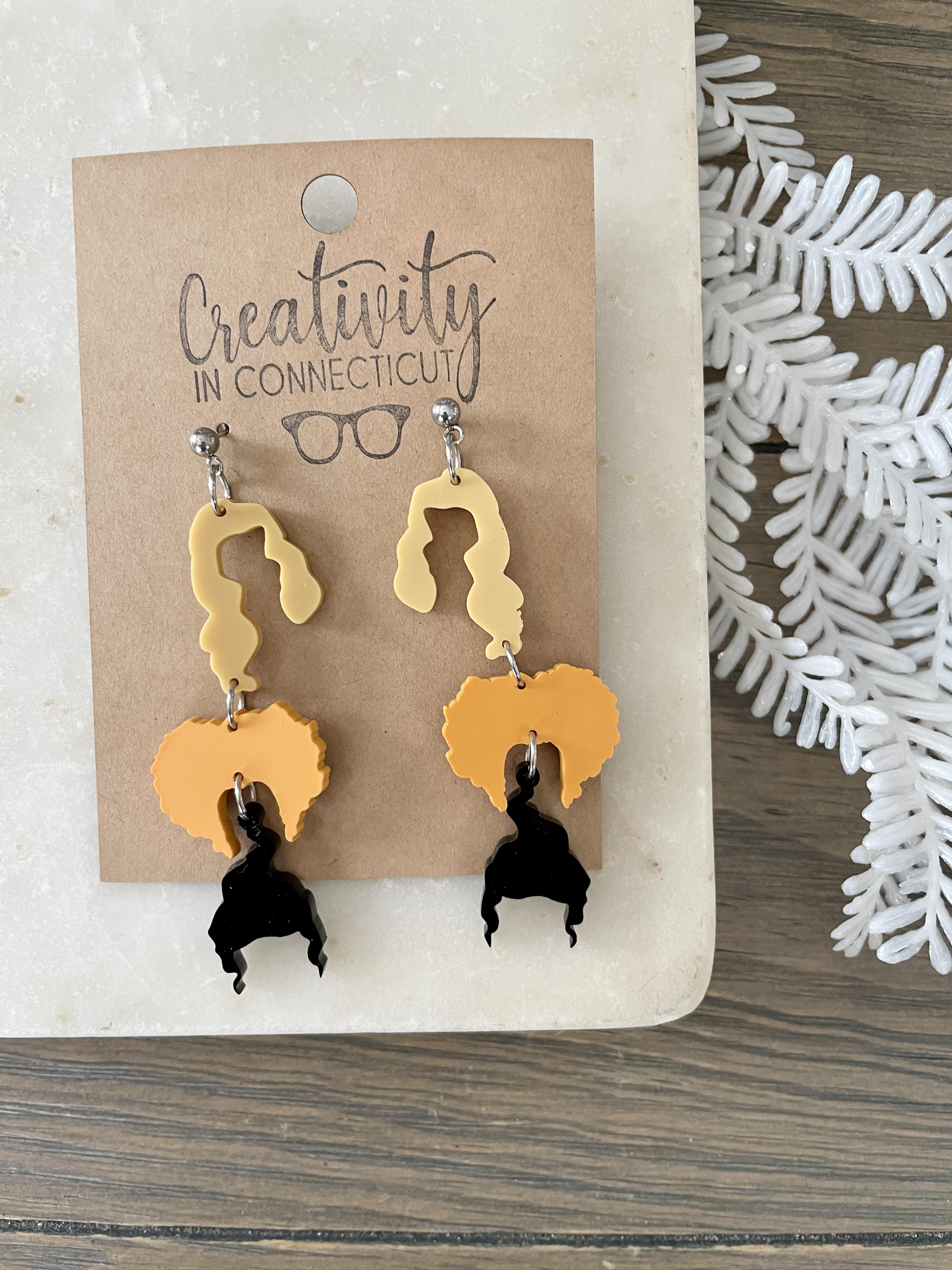 Hocus Pocus Halloween Earring, Acrylic Earring, Sanderson Sisters – Image 1