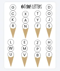Matching Shapes, Colors, Letters Ice Cream Cones – Image 2