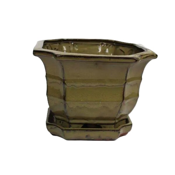 9" Cascading Bonsai Pot w/ Attached saucer – Image 3