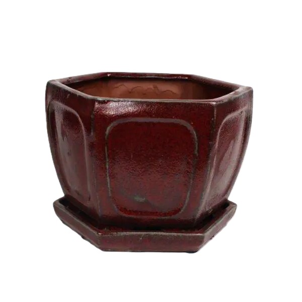 9" Cascading Bonsai Pot w/ Attached saucer – Image 5