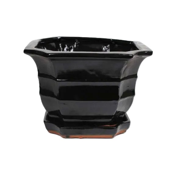 9" Cascading Bonsai Pot w/ Attached saucer – Image 4