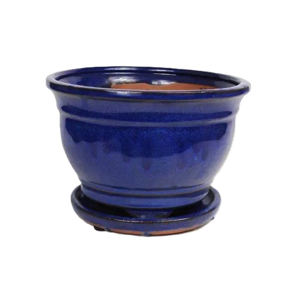 9" Cascading Bonsai Pot w/ Attached saucer – Image 2