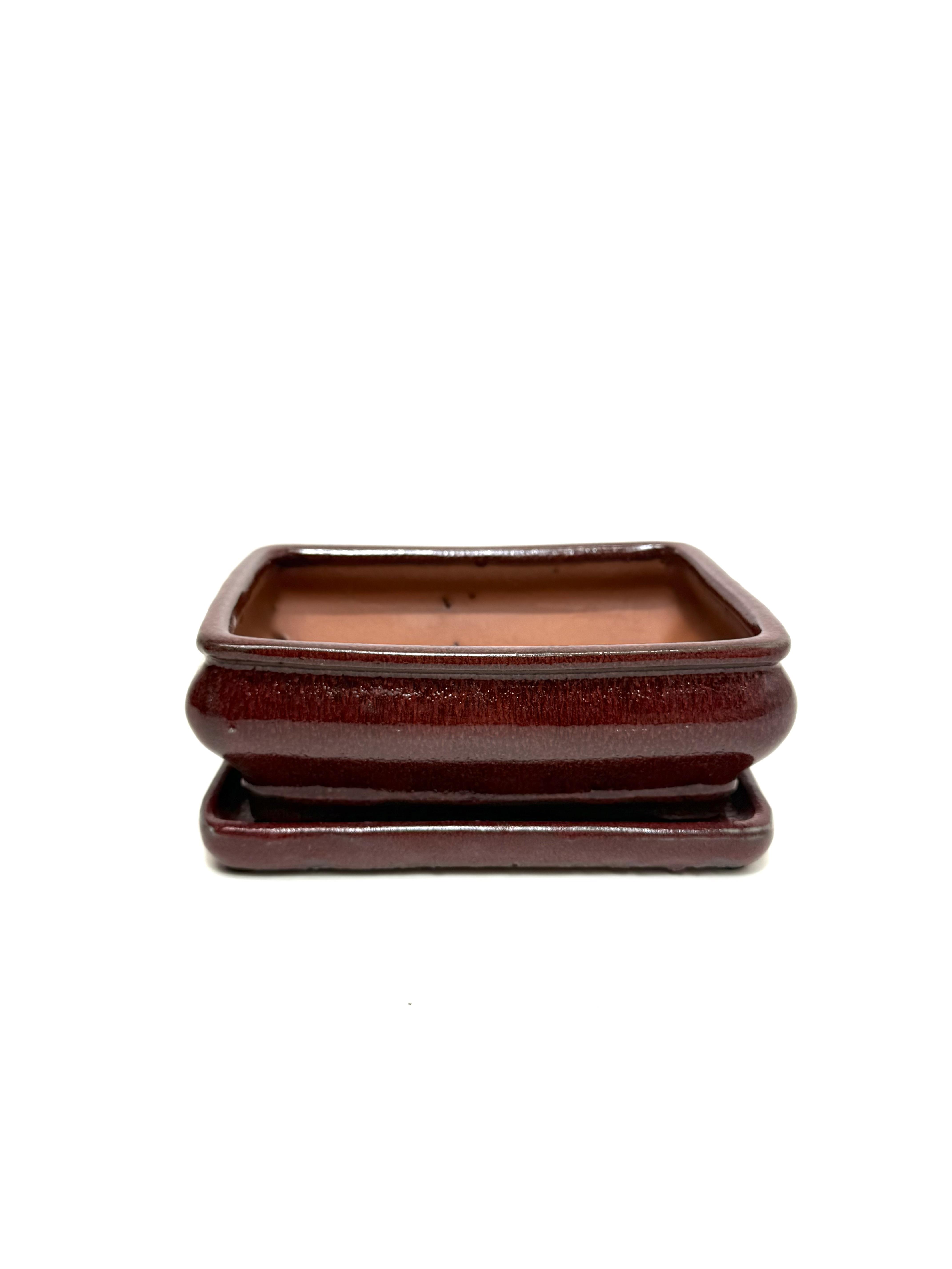 8'' Glazed Bonsai Pot w/ Unattached saucer – Image 5