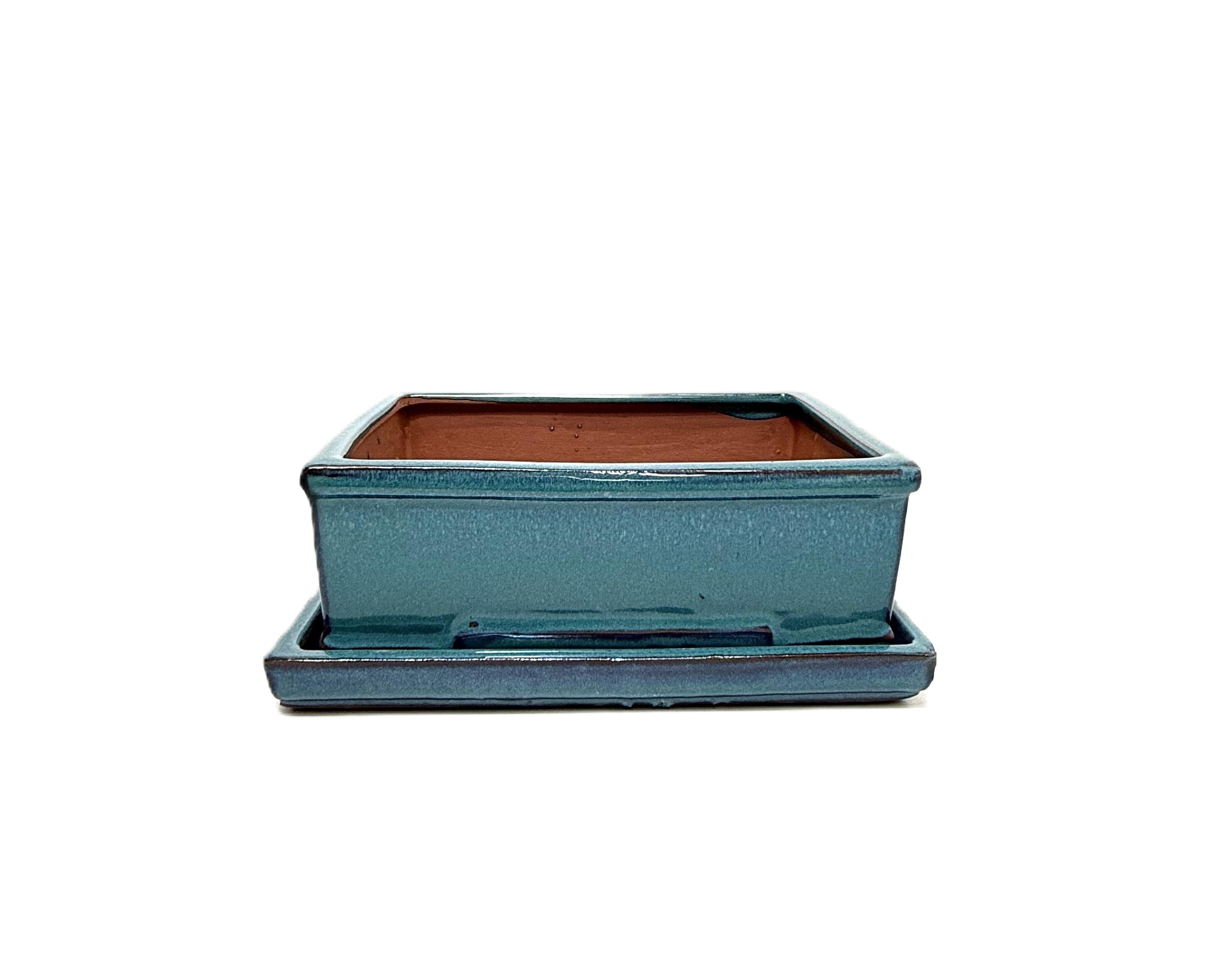 8'' Glazed Bonsai Pot w/ Unattached saucer – Image 2