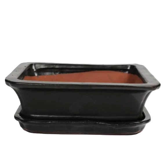 8'' Glazed Bonsai Pot w/ Unattached saucer – Image 3