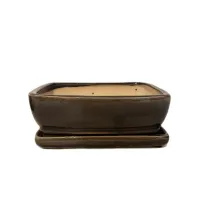 8'' Glazed Bonsai Pot w/ Unattached saucer – Image 2