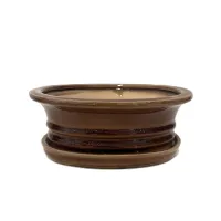 8'' Glazed Bonsai Pot w/ Unattached saucer – Image 5