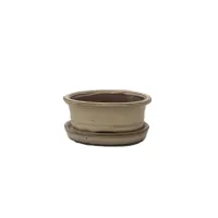 5'' Glazed Bonsai pot w/ unattached saucer – Image 10