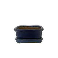 5'' Glazed Bonsai pot w/ unattached saucer – Image 2