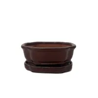 6" Glazed Bonsai pot w/ unattached saucer – Image 7