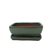 6" Glazed Bonsai pot w/ unattached saucer – Image 8