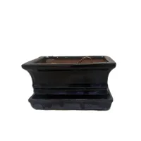 6'' Glazed Bonsai Pot w/ Attached saucer – Image 7