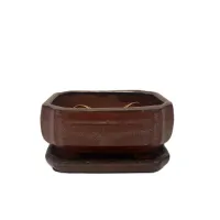 6'' Glazed Bonsai Pot w/ Attached saucer – Image 4