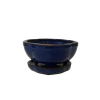6'' Glazed Bonsai Pot w/ Attached saucer – Image 6