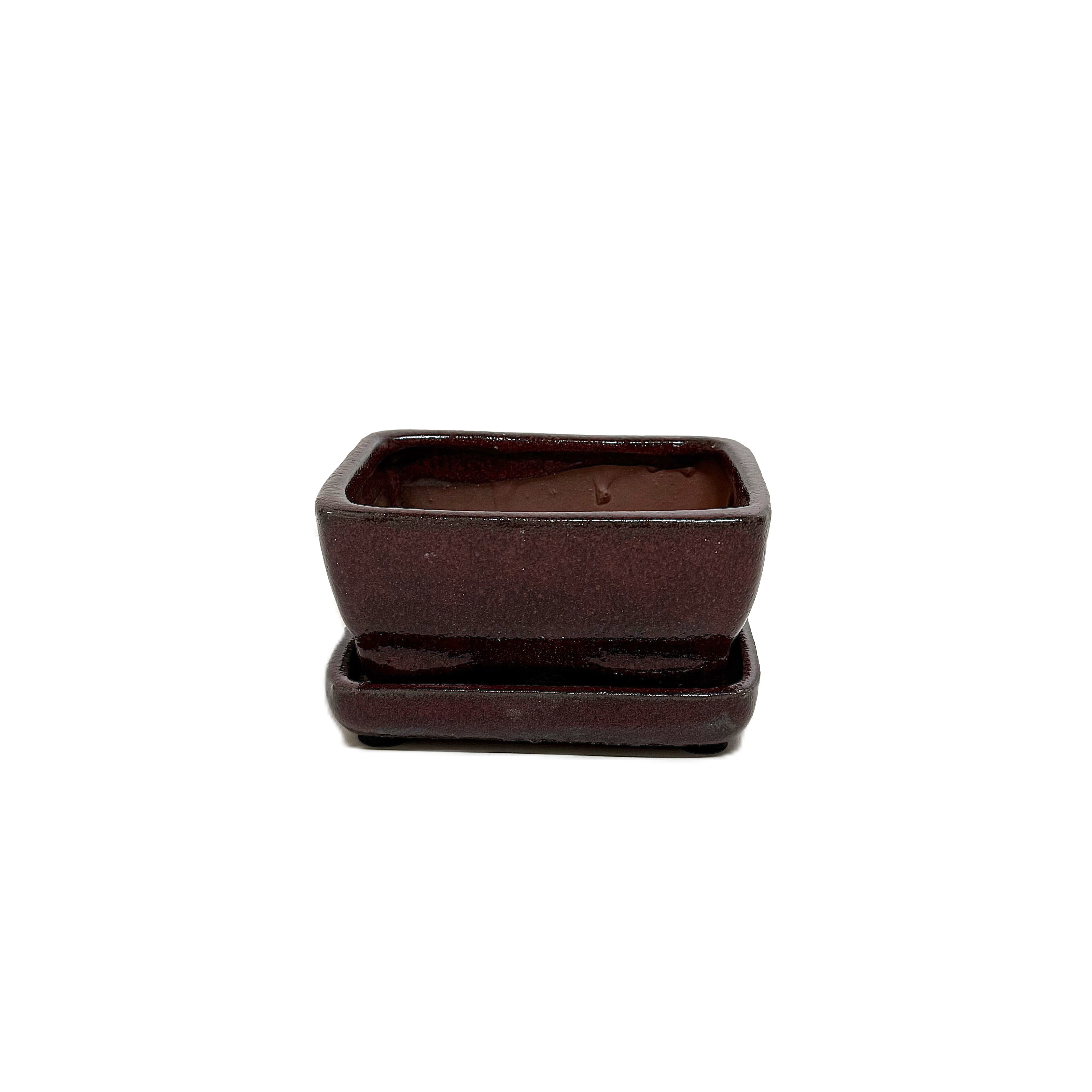 4'' Glazed Bonsai Pot w/ Unattached saucers – Image 3