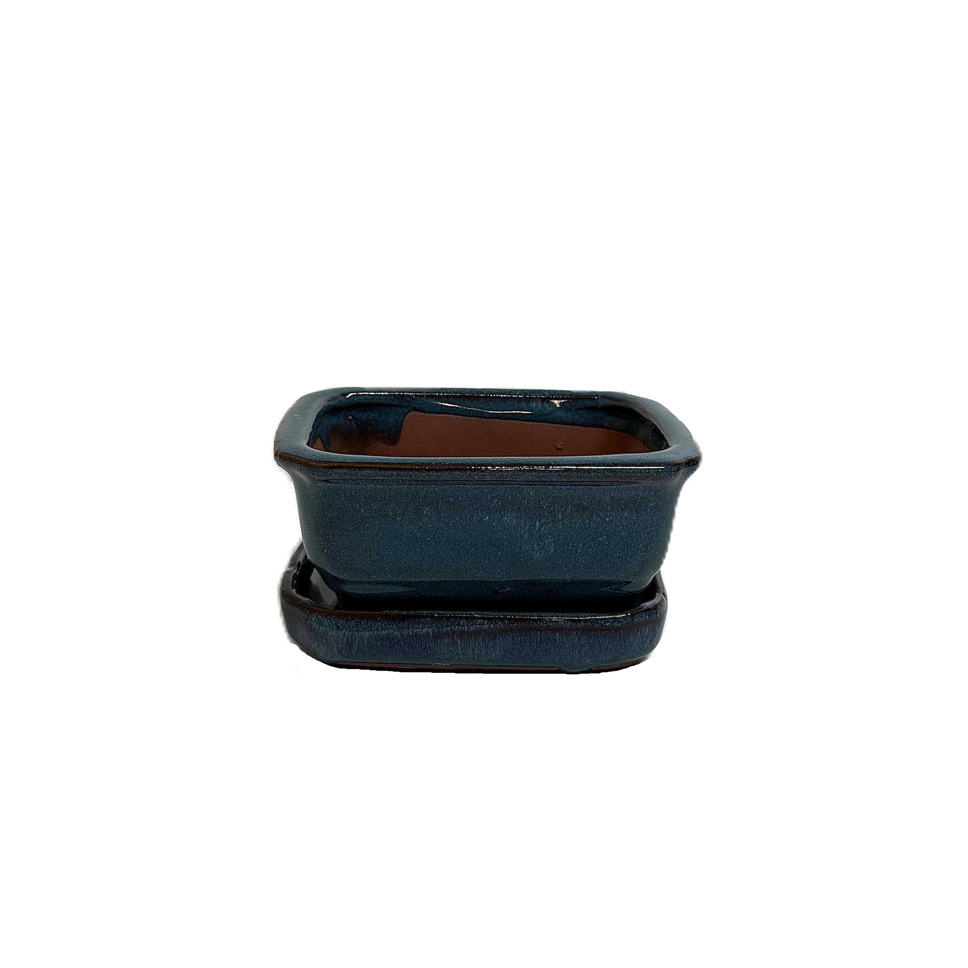 4'' Glazed Bonsai Pot w/ Unattached saucers – Image 2