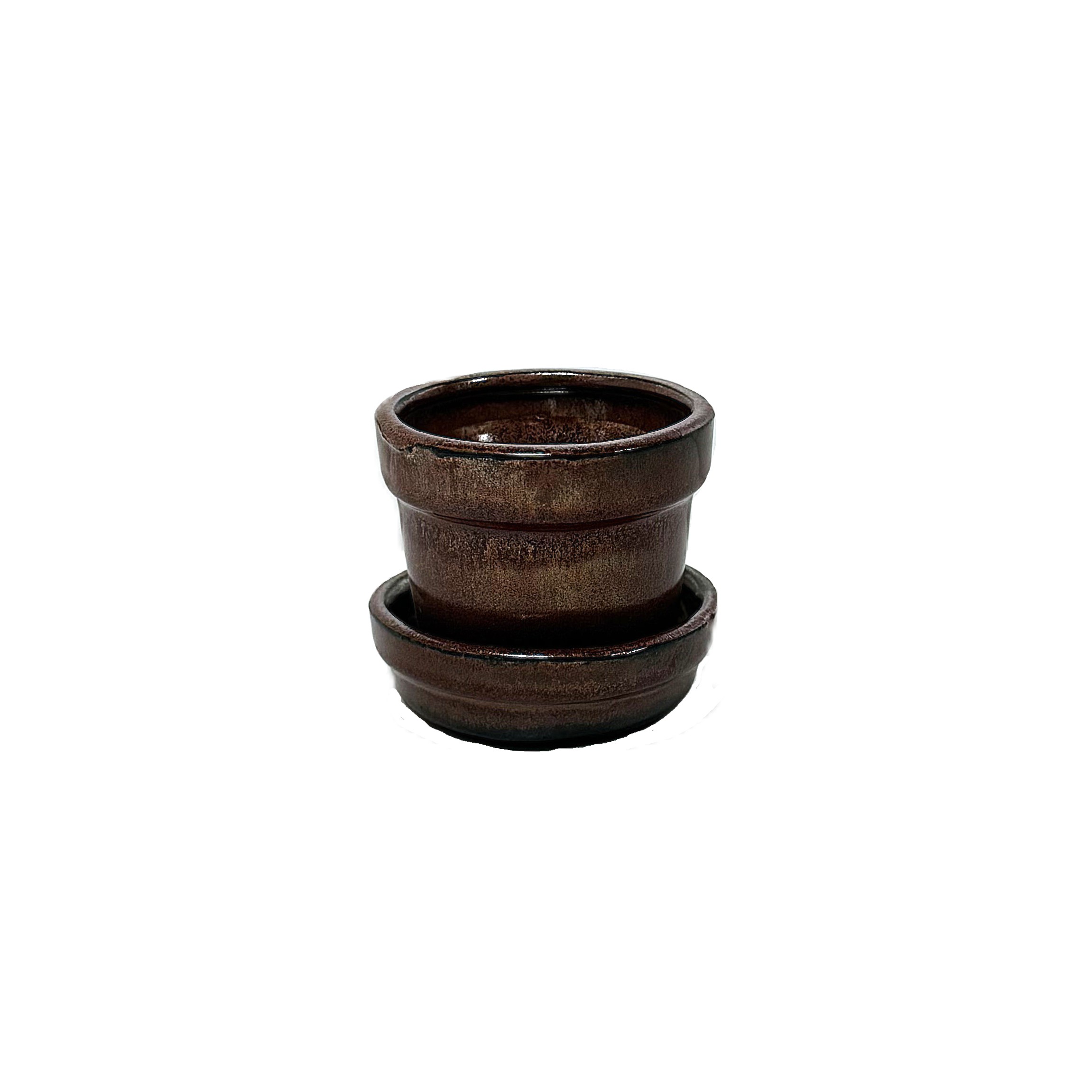 3'' Glazed Bonsai Pot – Image 2
